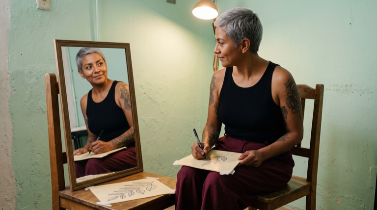 Dibujar algo que acompaña · Diseño de tatuaje